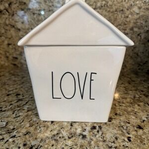 RaeDunn 8" Ceramic LOVE cookie jar